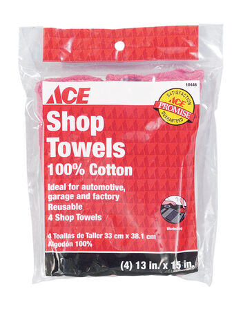 Ace Cotton Shop Towels 15 in. W X 13 in. L 4 pk