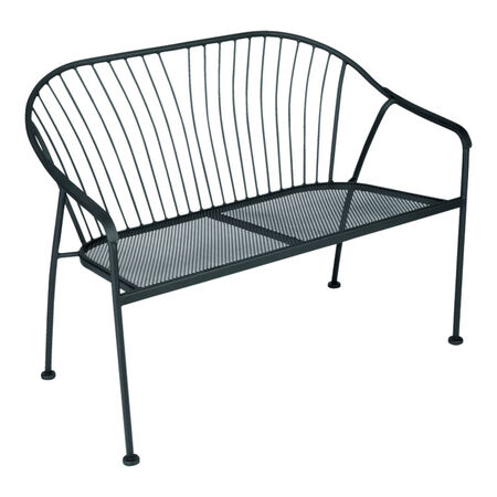 Living Accents Black Steel Winston Bench 31.89 in. H X 23.03 in. L X 41.14 in. D