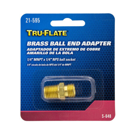Tru-Flate Brass Ball-End Adapter 1/4 in. Male 1 pc