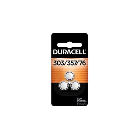 Duracell Silver Oxide 303/357/76 1.5 V 0.18 mAh Electronic/Watch Battery 3 pk