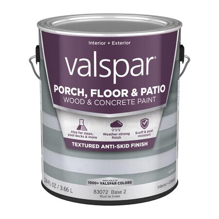 Valspar Porch, Floor & Patio Wood & Concrete Anti-Skid Paint Clear Base 2 Floor and Patio Coating 1