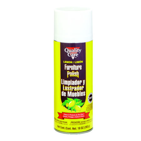 Quality Care Lemon Scent Furniture and Cabinet Cleaner and Polish 10 oz Spray