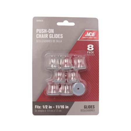 Ace Gray 1 in. Push-On Plastic Chair Glide 8 pk