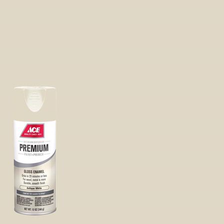 Ace Premium Gloss Antique White Paint + Primer Enamel Spray 12 oz