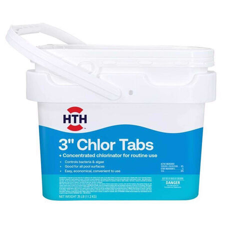 HTH Swimming Pool Chlorine 25.0 Pound(s) Bucket 3-in Tablets