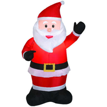 Gemmy LED White 3.5 ft. Waving Santa Inflatable