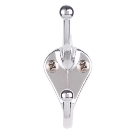 Ace 3 in. L Chrome Silver Metal Small Coat and Hat Hook 2 pk