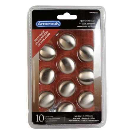 Amerock Allison Value Round Cabinet Knob 1-1/4 in. D 1-1/8 in. Satin Nickel 10 pk