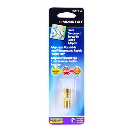 Monster Just Hook It Up Push-On F Quick Disconnect Adapter 1 pk