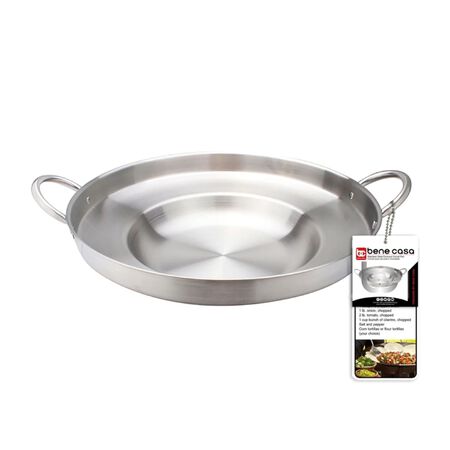 Bene Casa Stainless-Steel Belly Down Comal Pan 22.4 in.