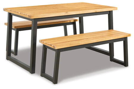 Ashley Town Wood Outdoor 3-Piece Dining Set
