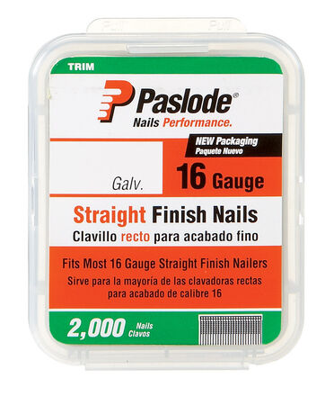 Paslode 1-1/4 in. L 16 Ga. Galvanized Straight Finish Nails 2 000 pk