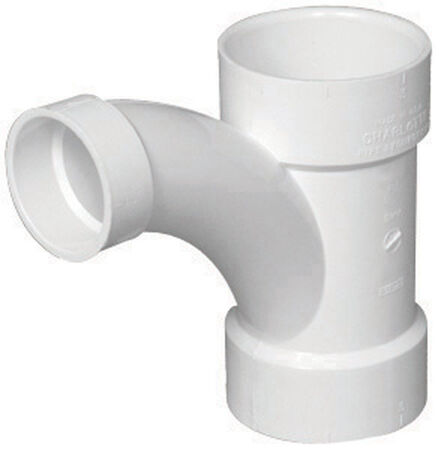 Charlotte Pipe Schedule 40 4 in. Hub X 4 in. D Hub PVC Long Turn Wye 1 pk