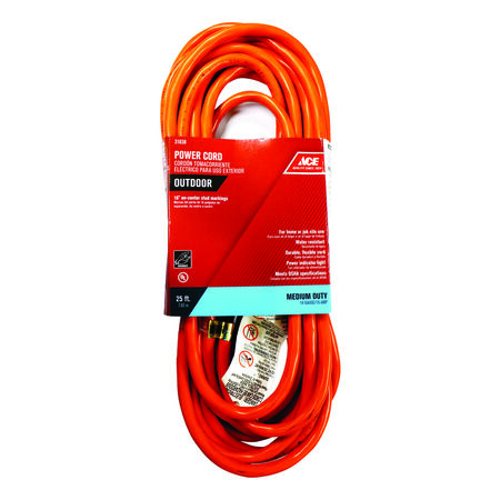 Ace Indoor or Outdoor 25 ft. L Orange Extension Cord 14/3 SJTW