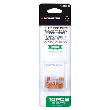 Monster Just Hook It Up 0 ft. L Yellow Butt Splice