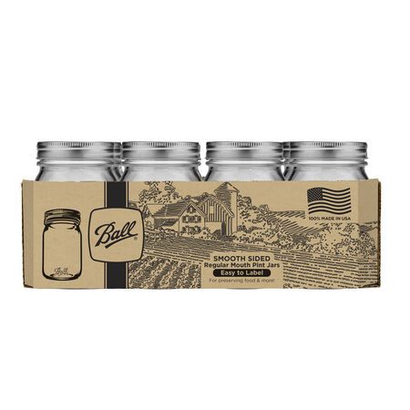 Ball Regular Mouth Mason Jar 1 pt 12 pk