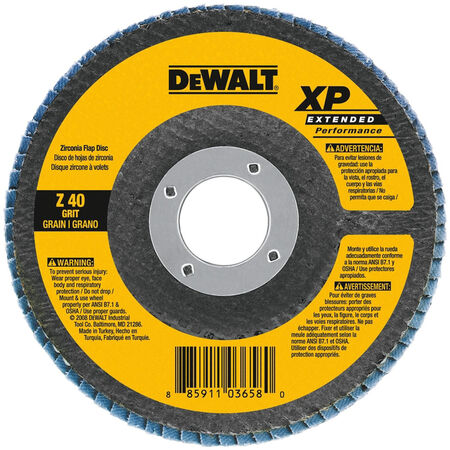 DeWalt Premium XP 4-1/2 in. D X 7/8 in. S Zirconia Aluminum Oxide Flap Disc 60 Grit 1 pc