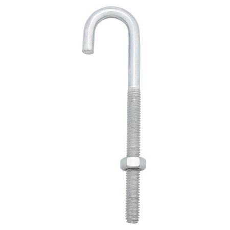 Hampton Medium Zinc-Plated Silver Zinc 5 in. L J-Bolt 150 lb 1 pk