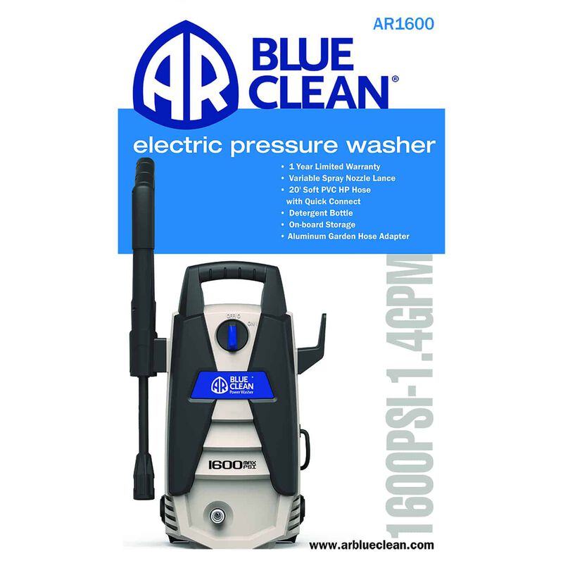 AR Blue Clean 1600 psi Electric 1.4 gpm Pressure Washer Stine Home