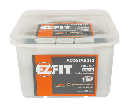 EZ Exterior Screws #10x3-1/2"  T-25 Star 25#