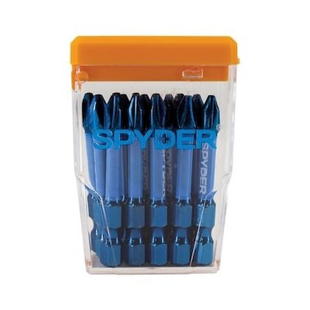 Spyder Mach-Blue PH2 1/4-in x 2-in Phillips Impact Driver Bit Set 15 -Piece