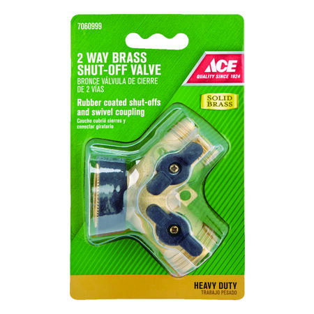 Ace Brass Threaded Male 2-Way Shut-off Valve