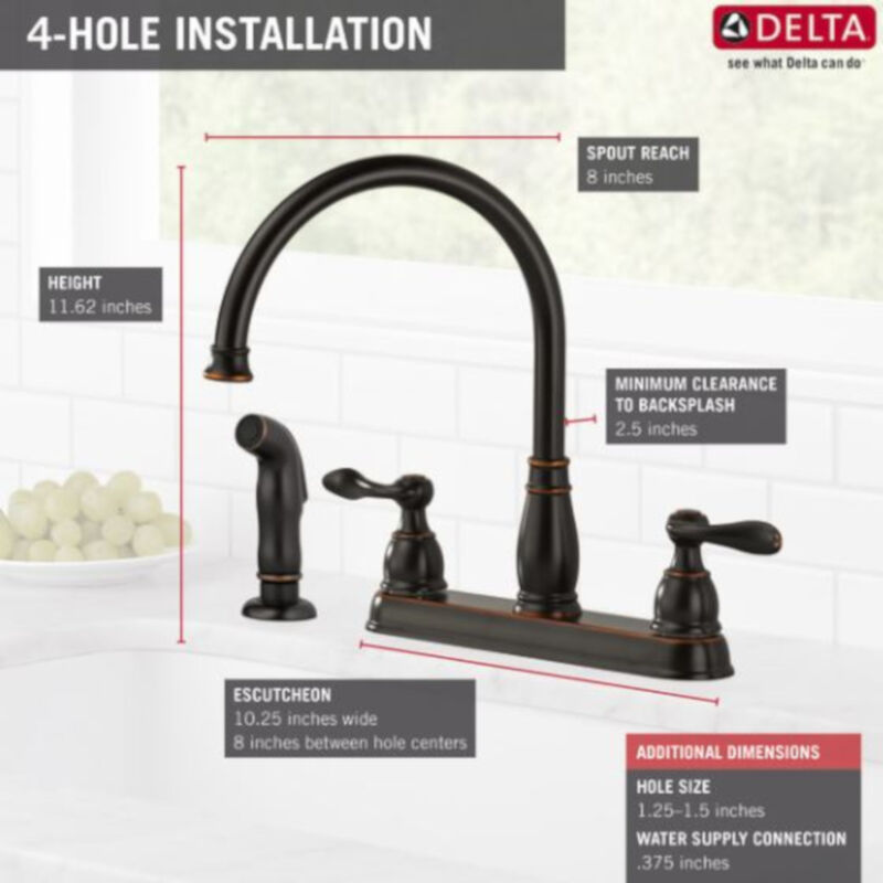 Delta Windemere Two Handle Oil Rubbed Bronze Kitchen Faucet ...