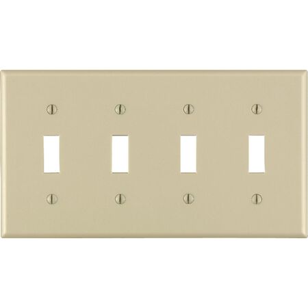 Leviton Ivory 4 gang Thermoset Plastic Toggle Wall Plate 1 pk