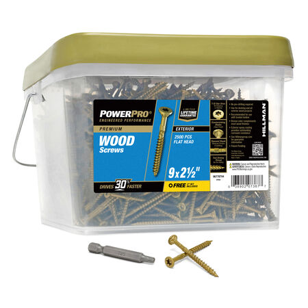Power Pro Premium Exterior Wood Screws (#9 x 2-1/2 in.) - 2500 pc