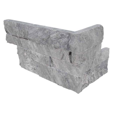 Glacial Grey Marble Corner"L"Panel6x18