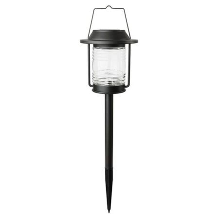 Boston Harbor Solar Stake Light, 3IN1, Ribbed Glass Lens Black