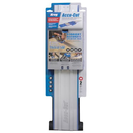 Kreg Accu-Cut Aluminum 50 in. L Saw Guide Blue/Silver 1 pc
