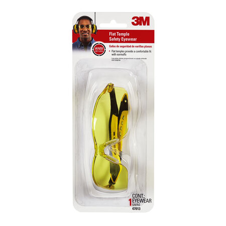 3M Safety Glasses Amber Lens Black/Yellow Frame 1 pc