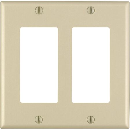 Leviton Decora Ivory 2 gang Thermoset Plastic Decorator Wall Plate 1 pk