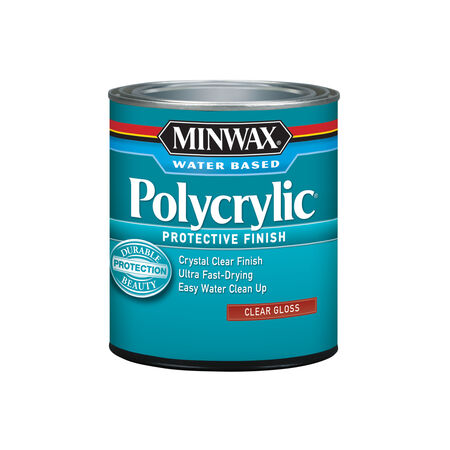 Minwax Polycrylic Protective Finish Gloss Clear Water-Based Polycrylic 1 qt