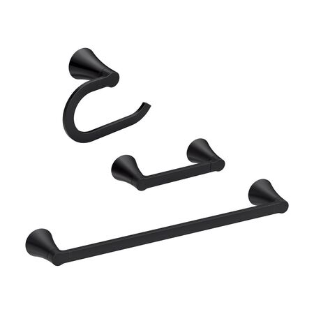 Moen Mikah Matte Black Accessory Kit 24 in. L Die Cast Zinc