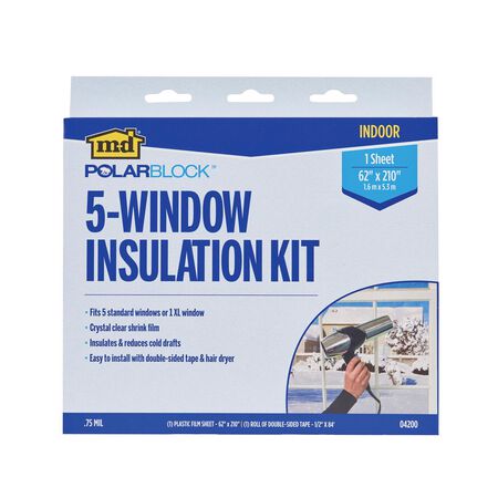 M-D Polar Block Clear 5-Window Indoor Insulation Kit 62 in. W X 210 in. L