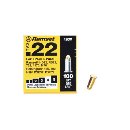 Ramset 0.22 Caliber Yellow Single Shot Powder Loads