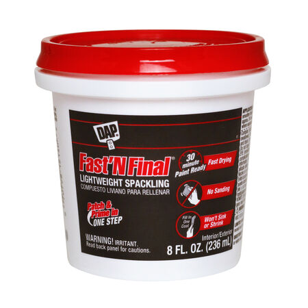 DAP Fast 'N Final Ready to Use White Lightweight Spackling Compound 8 oz