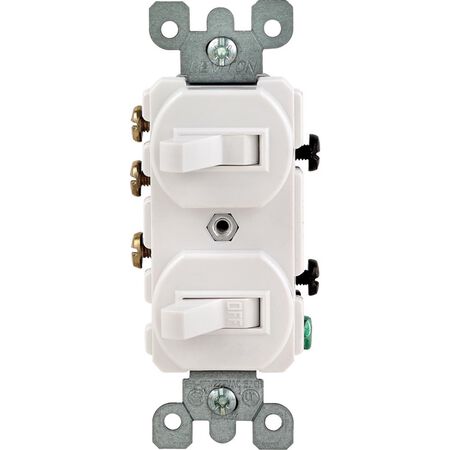 Leviton 15 amps Single Pole or 3-way Rocker Duplex Combination Switch White 1 pk