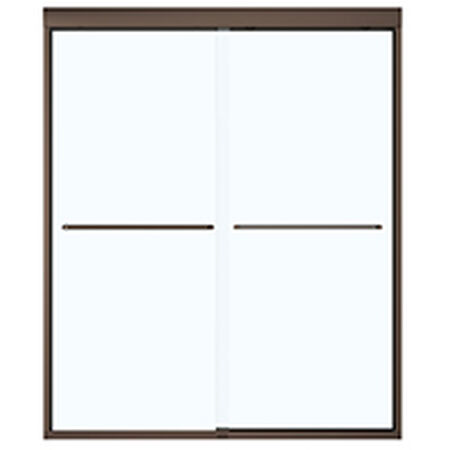 Maax Dark Bronze Shower Door 71" x 55-59" with clear glass