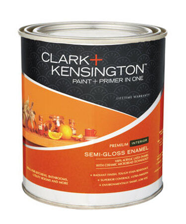 Clark+Kensington Interior Acrylic Latex Paint & Primer Designer White 1 qt.