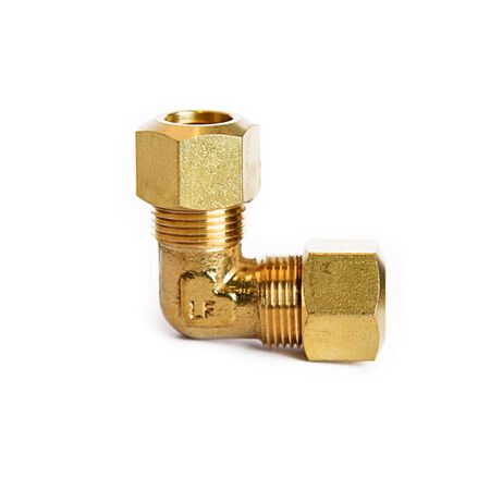 ATC 3/8 in. Compression 3/8 in. D Compression Yellow Brass 90 Degree Elbow