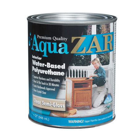 Aqua ZAR Indoor Clear Semi-Gloss Water Based Polyurethane 1 qt.