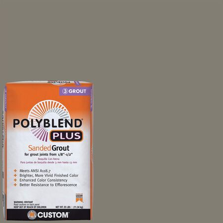 Custom Building Products Polyblend Plus Indoor and Outdoor Natural Gray Sanded Grout 25 lb.