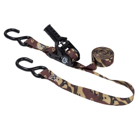 Keeper 1 in. W X 12 ft. L Camo Tie Down w/Ratchet 500 lb 4 pk