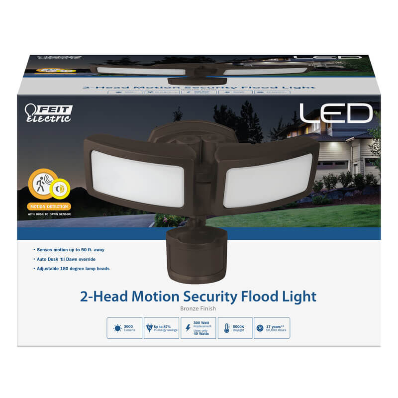 Feit Electric MotionSensing Hardwired LED Bronze Security Floodlight
