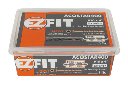 EZ Exterior Screws #10 x 4" T-25 Star 1 lb.