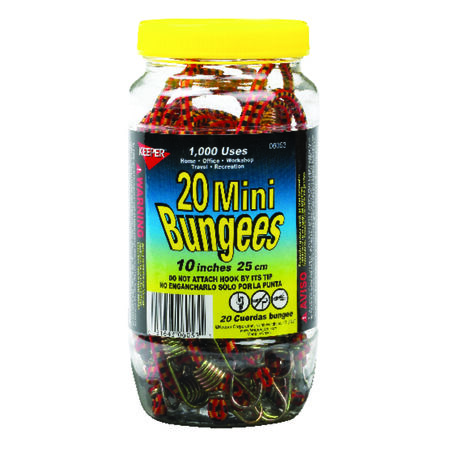 Keeper Multicolored Bungee Cord Set 10 in. L 20 pk