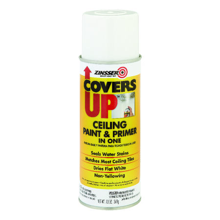 Zinsser Covers Up White Flat Solvent-Based Acrylic Ceiling Paint and Primer 13 oz